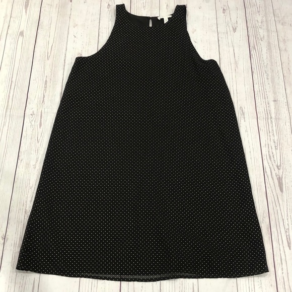 Leith Shift Mini Polka Dot Dress Black Gold Small - Picture 1 of 6